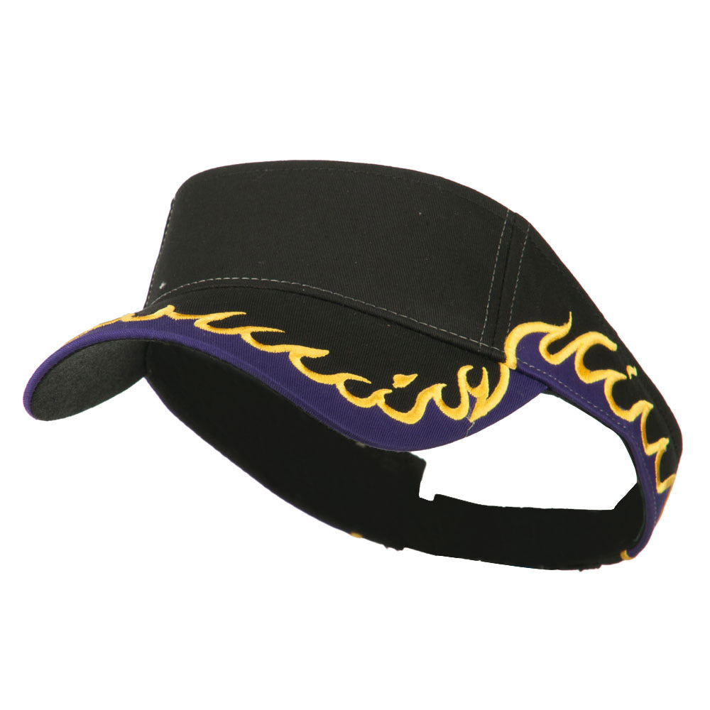 Cotton Twill Flame Visor - Black Purple Gold OSFM