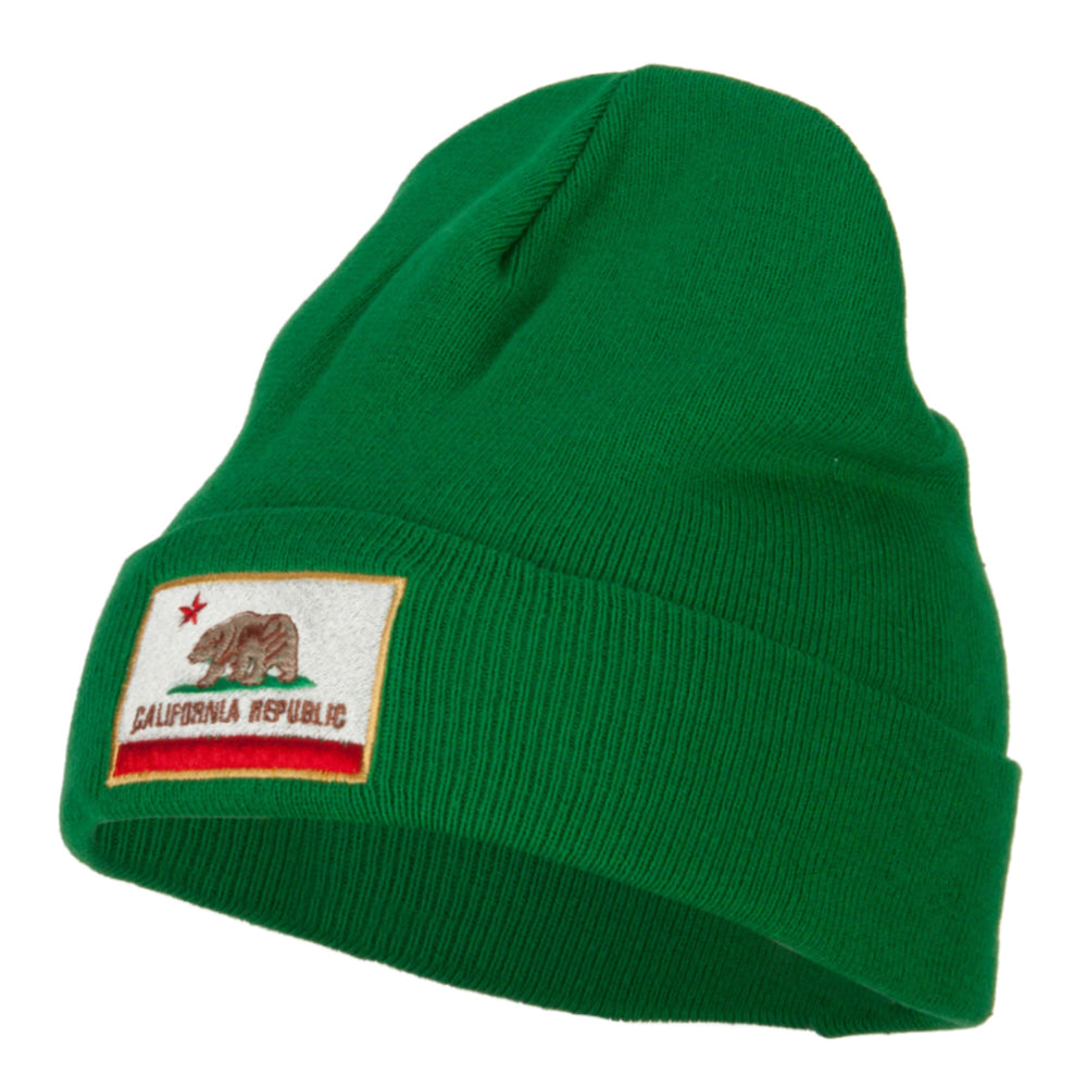 California Republic Embroidered Big Size Long Beanie - Kelly XL-3XL