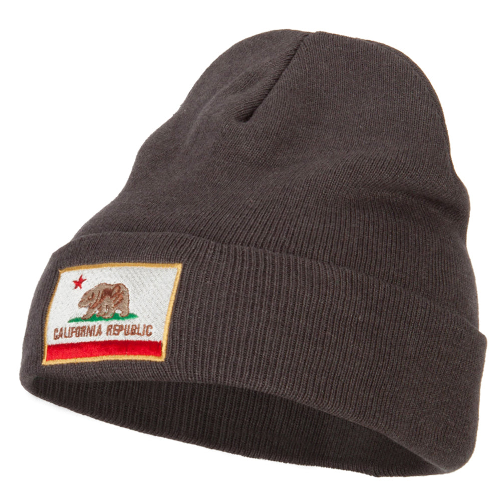 California Republic Embroidered Big Size Long Beanie - Grey XL-3XL