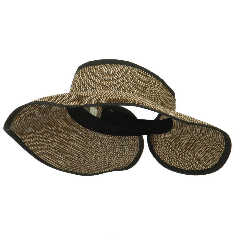 Women&#039;s UPF 50+ Tweed Roll Up Visor - Black OSFM