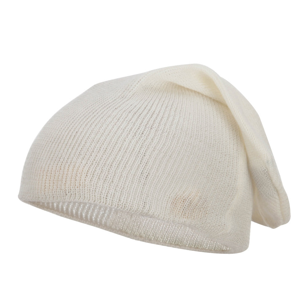 Long Deep Shell Slouchy Beanie - Ivory OSFM