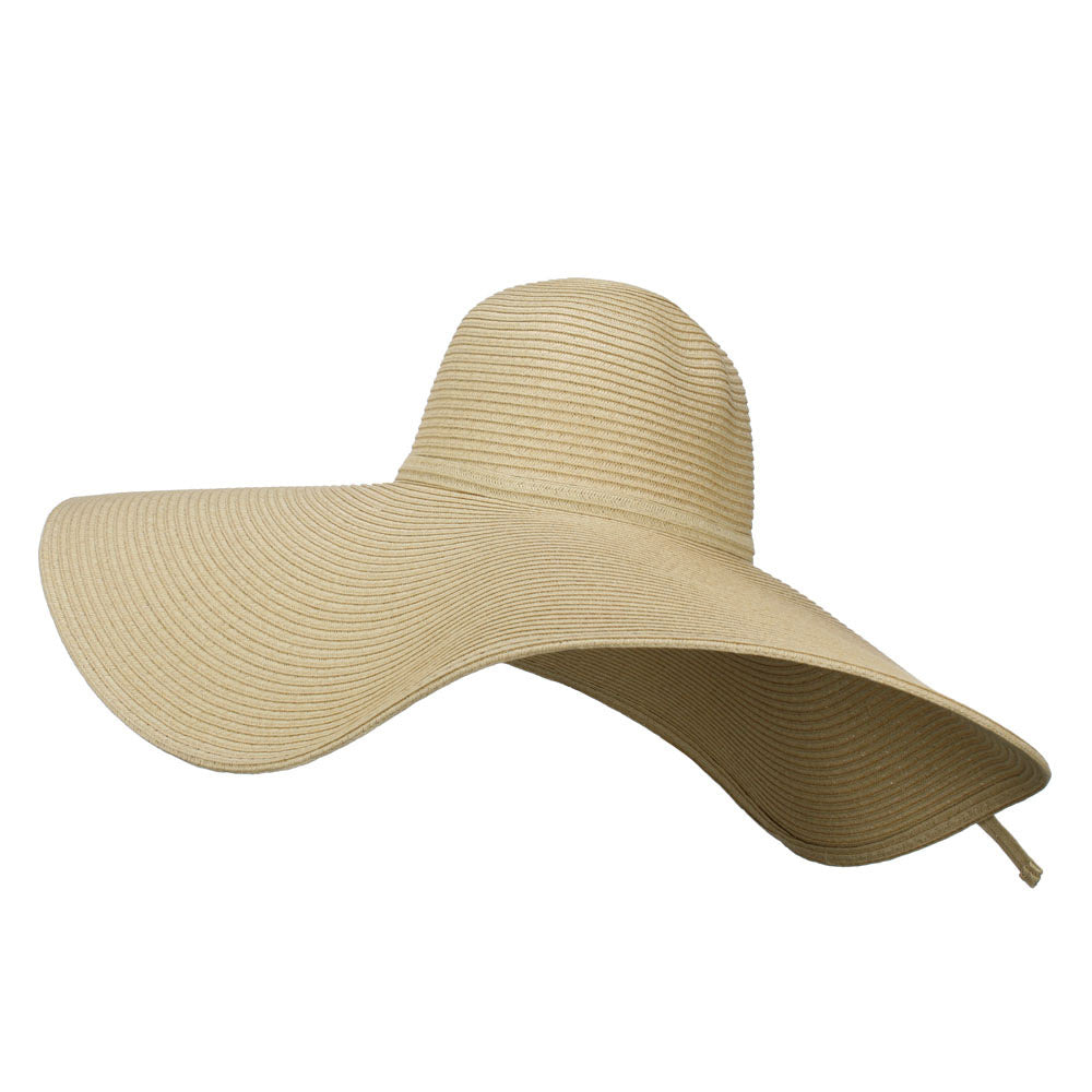 Wavy Brim Paper Braid Sun Hat - Natural OSFM