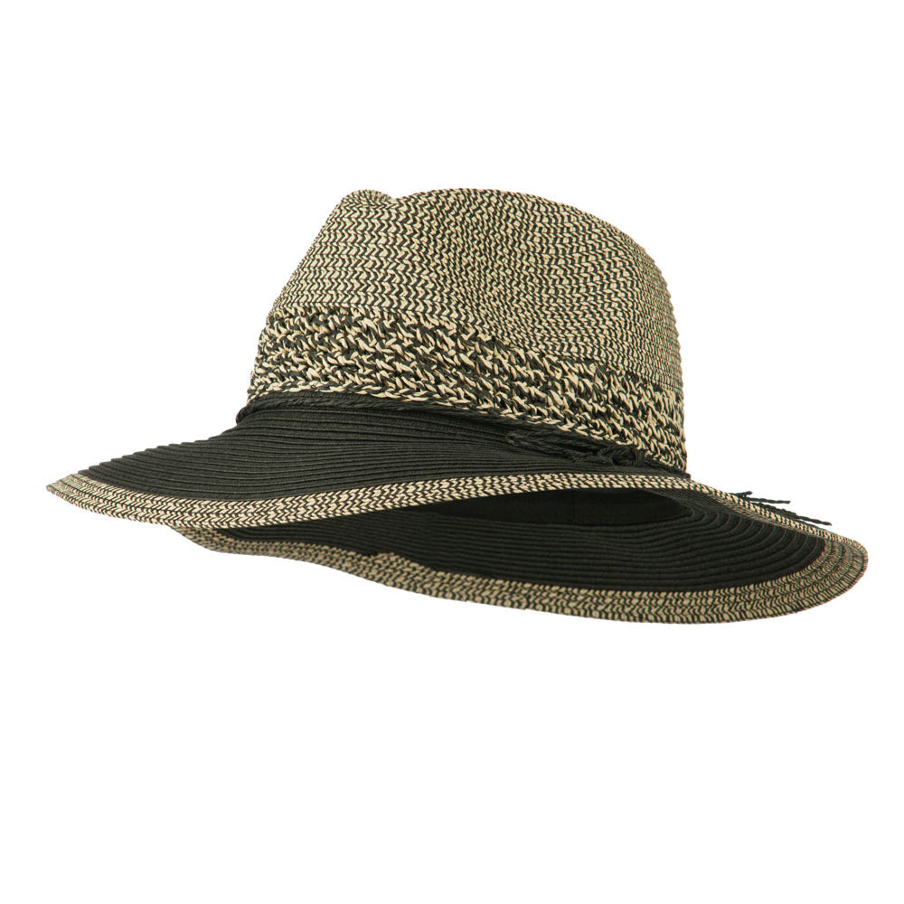 Floppy Paper Braid Panama Hat - Black S-M