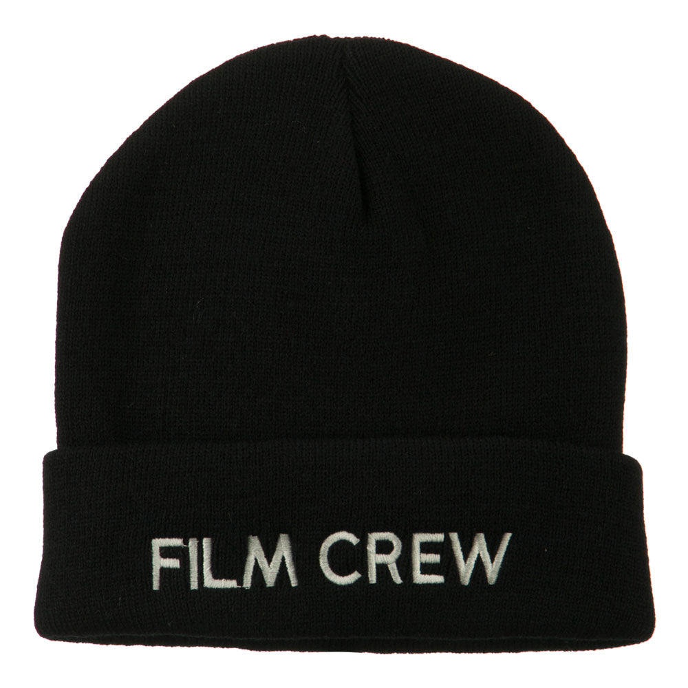 Film Crew Embroidered Long Beanie - Black OSFM