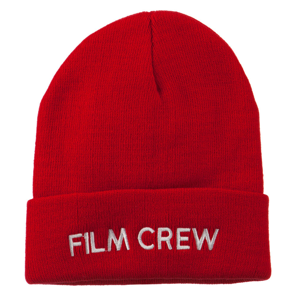 Film Crew Embroidered Long Beanie - Red OSFM