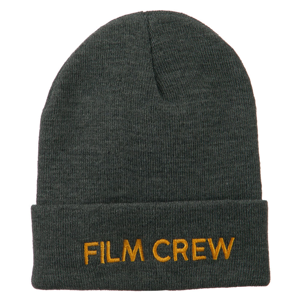 Film Crew Embroidered Long Beanie - Grey OSFM