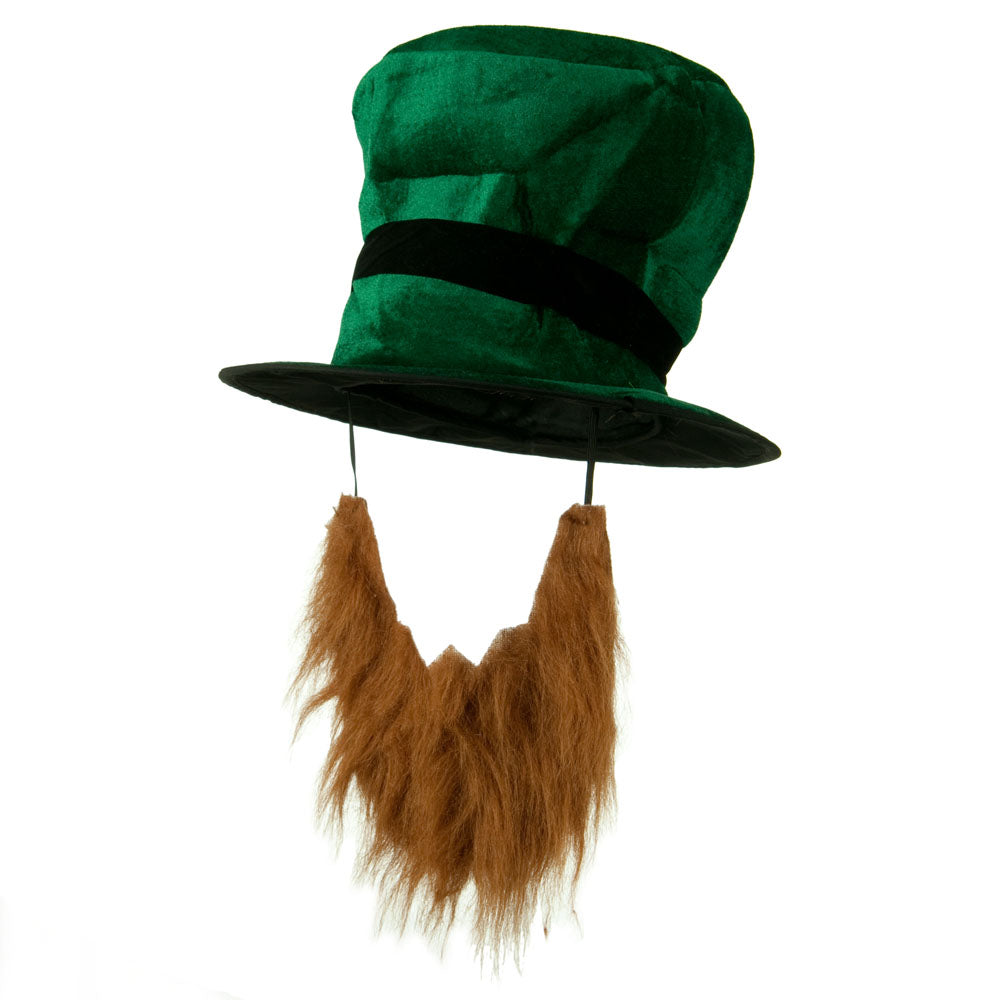 Green Top Hat with Beard - Green OSFM