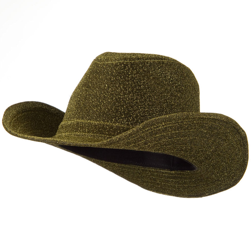 Polyester Glitter Cowboy Hat - Gold OSFM