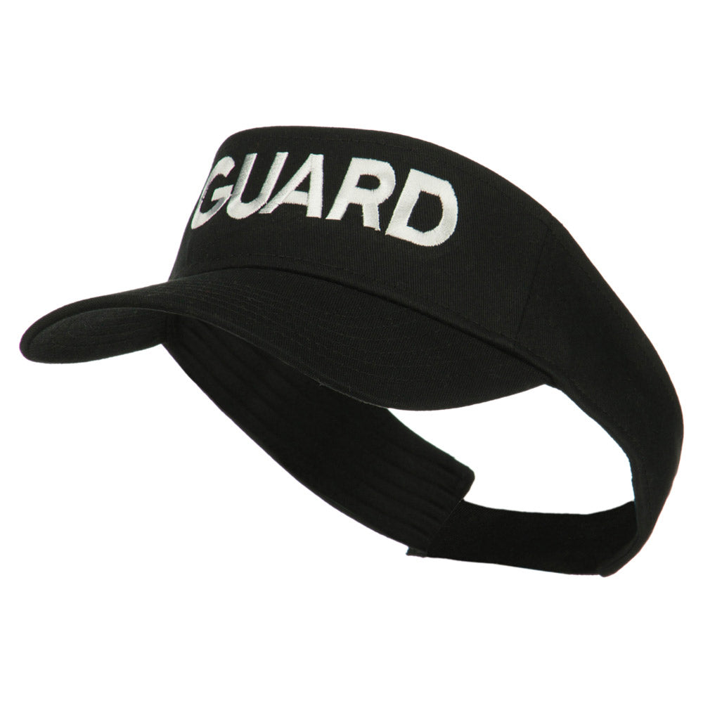 Guard Embroidered Cotton Twill Sun Visor - Black OSFM