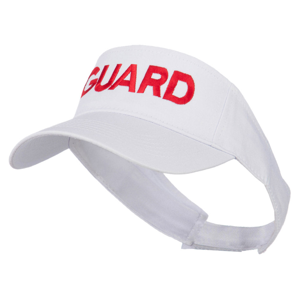 Guard Embroidered Cotton Twill Sun Visor - White OSFM