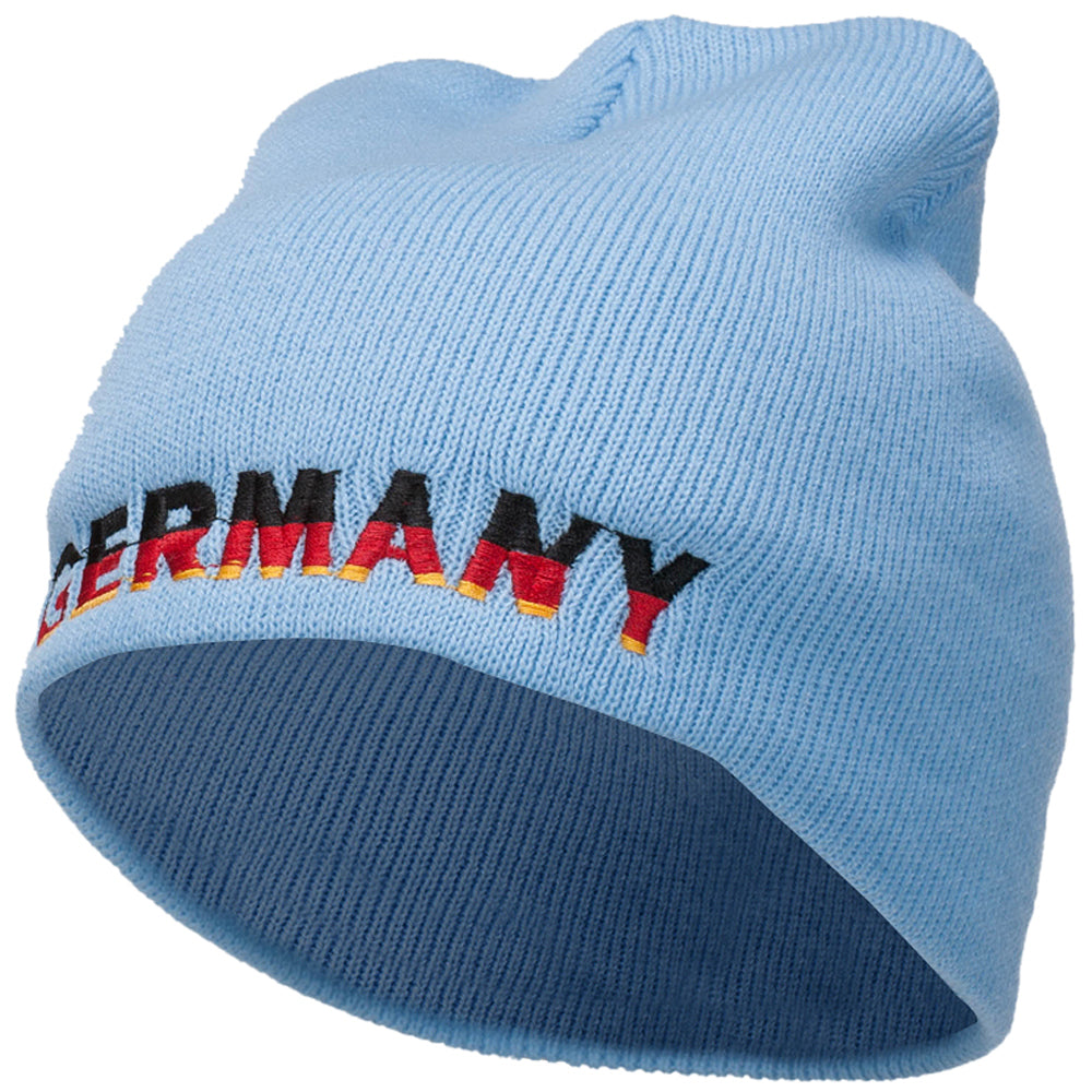 Germany Embroidered Short Beanie - Lt Blue OSFM