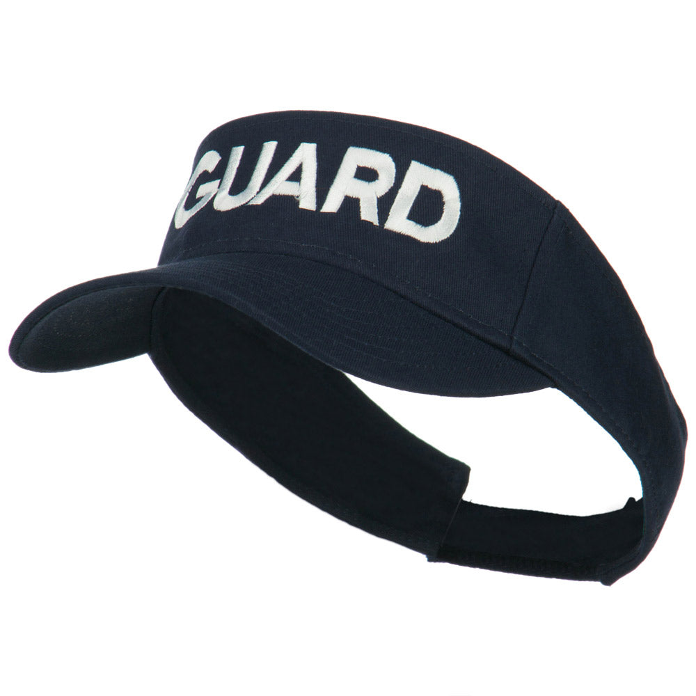 Guard Embroidered Cotton Twill Sun Visor - Navy OSFM