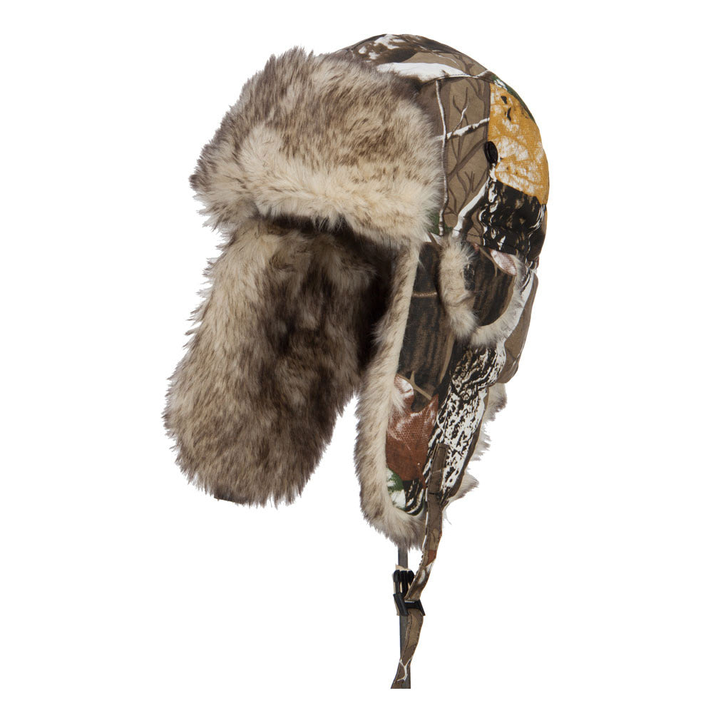 Camouflage Fur Trooper Hat - Snow OSFM