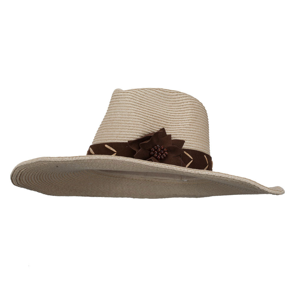 Shapeable Brim Floppy Western Hat - Natural OSFM