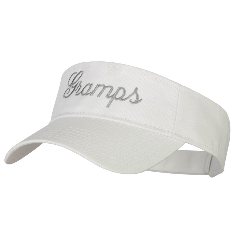 Gramps Embroidered Cotton Twill Sun Visor - White OSFM