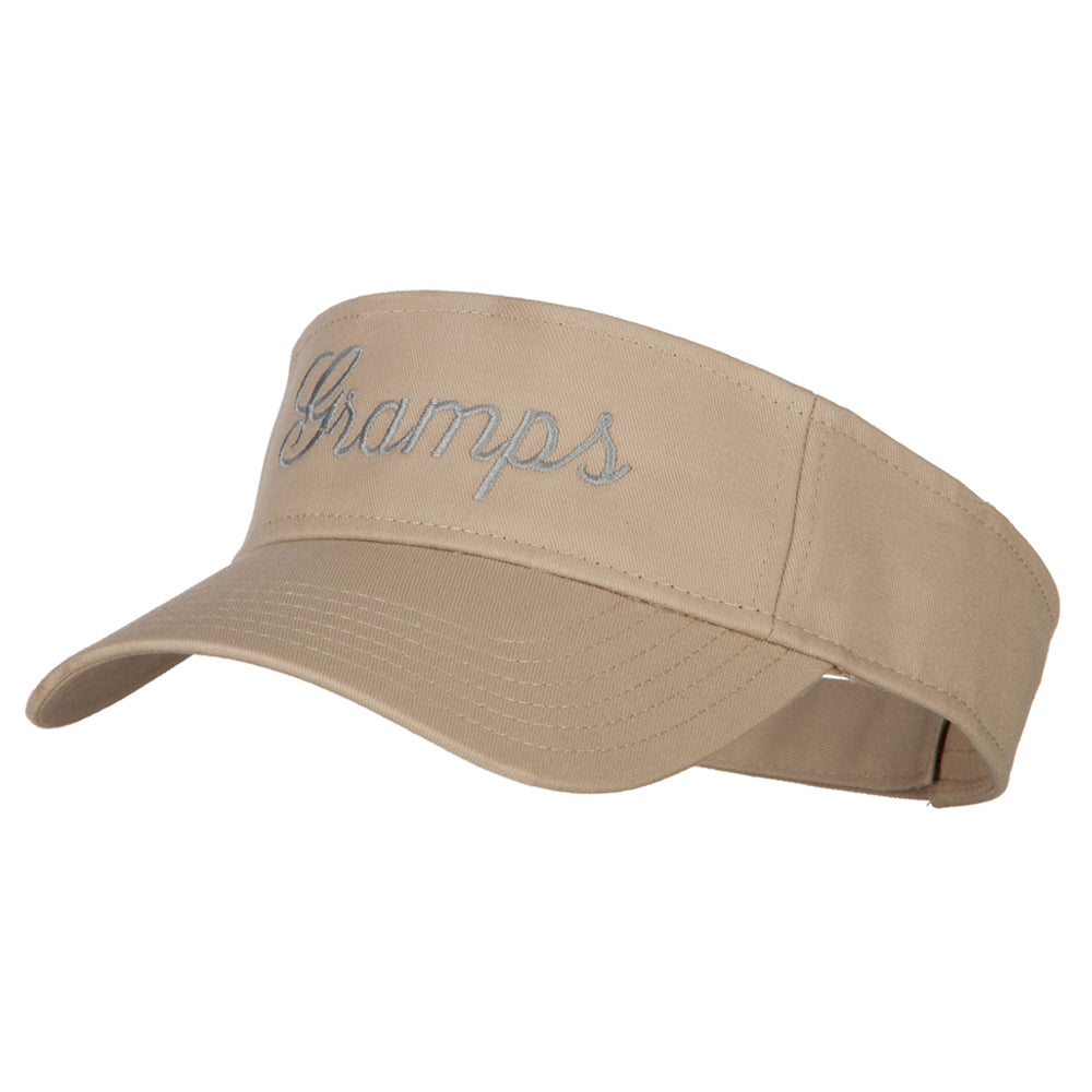 Gramps Embroidered Cotton Twill Sun Visor - Khaki OSFM