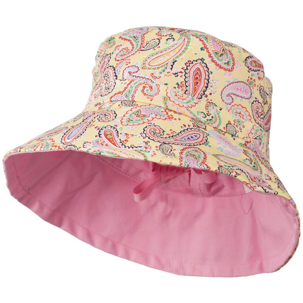 Girl&#039;s Paisley Print Bucket Hat - Yellow OSFM