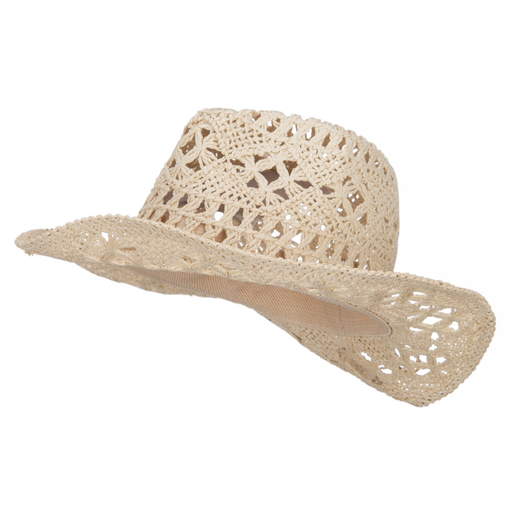 Girl&#039;s Paper Braid Cowboy Hat - Tan OSFM