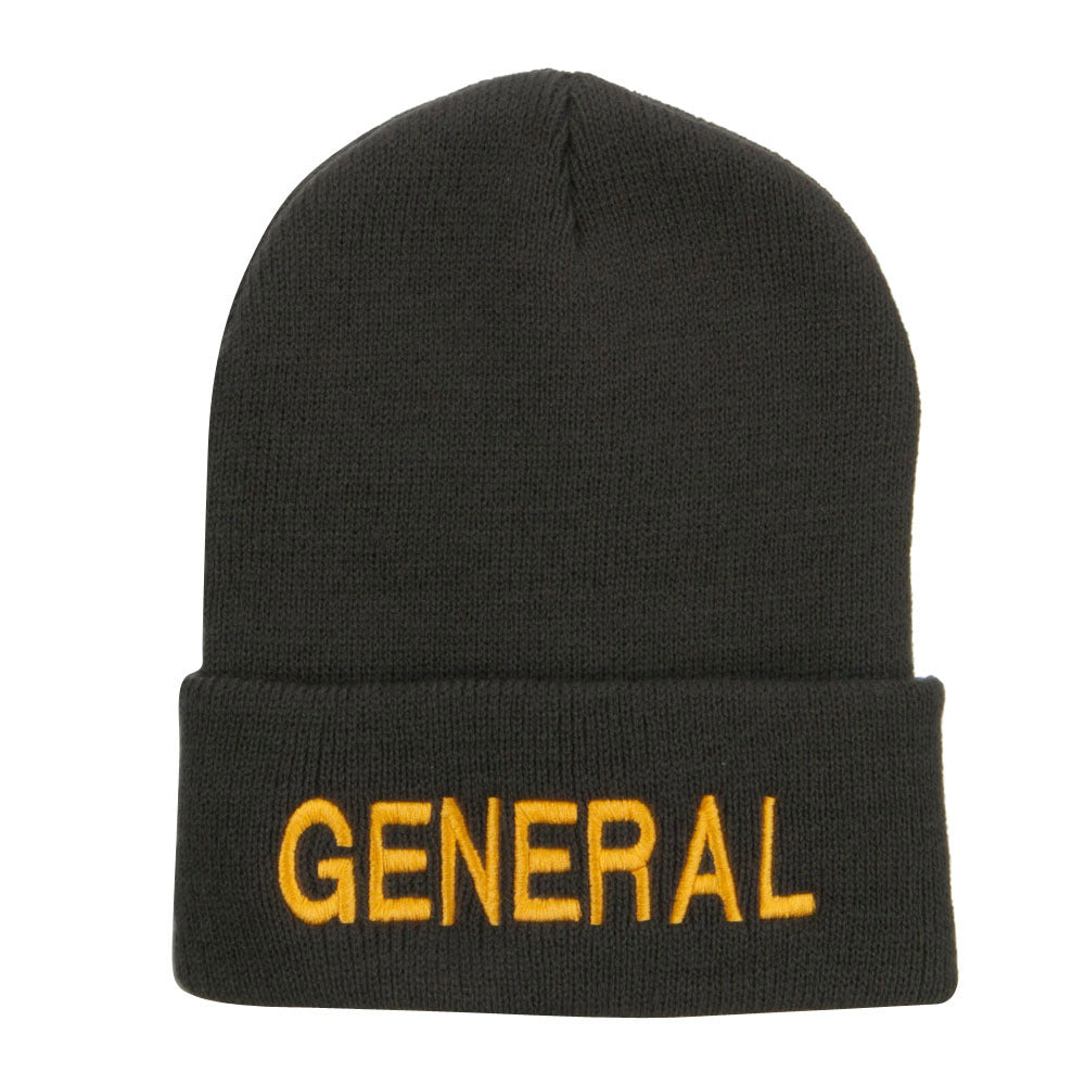 US General Embroidered Long Beanie - Dk Grey OSFM