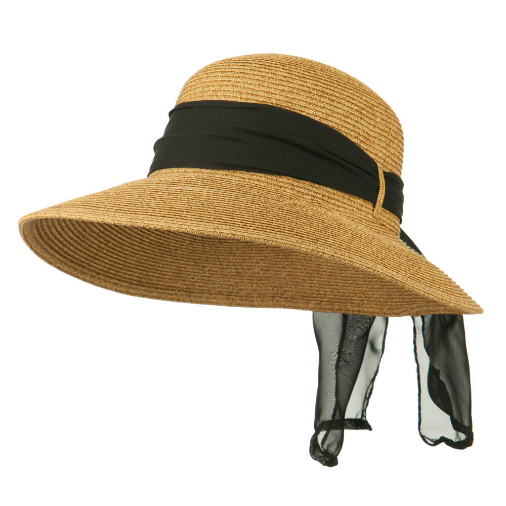 UPF 50+ Garment Tie Wide Brim Sun Hat - Tan OSFM