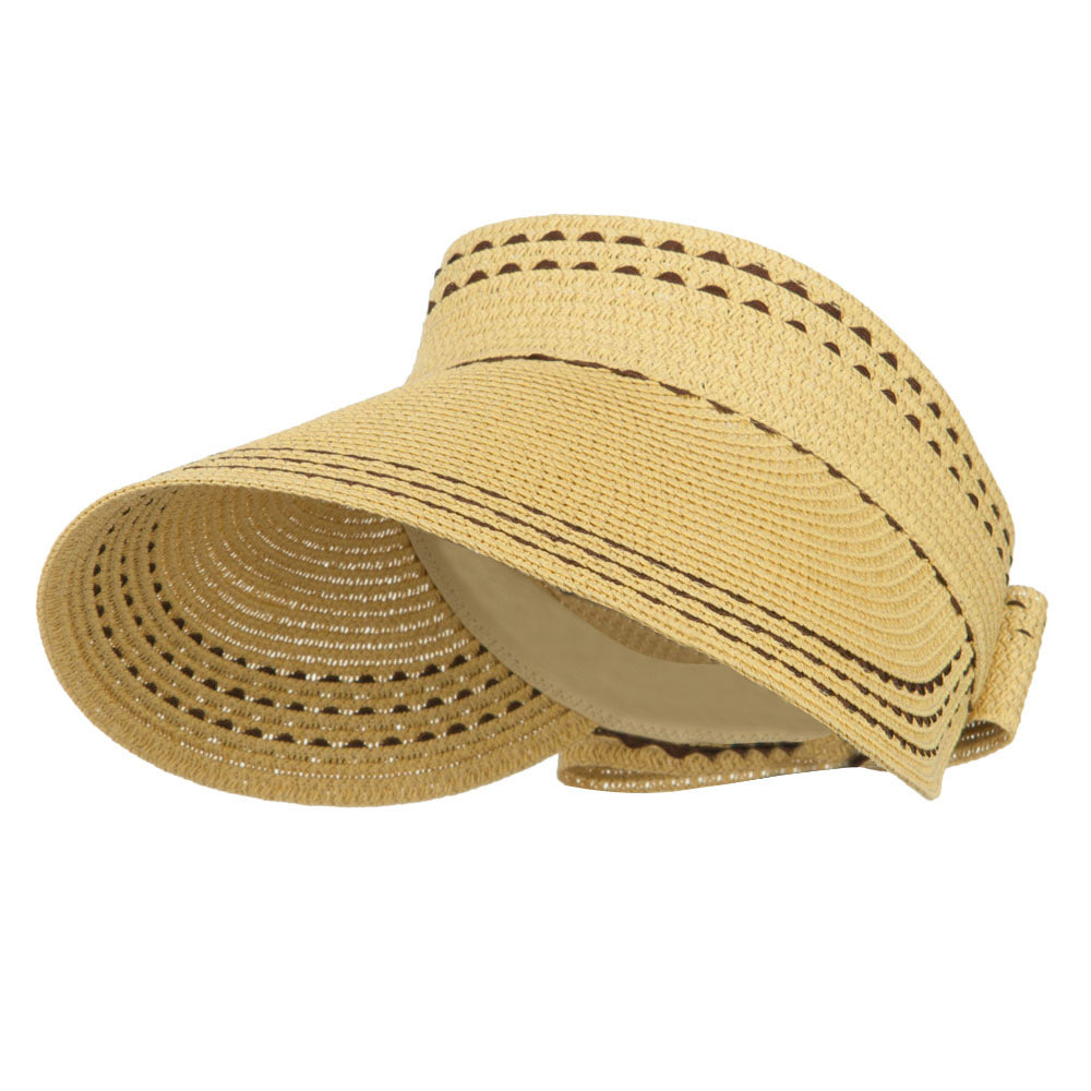 Ribbon Roll Up Gardening Visor - Natural OSFM