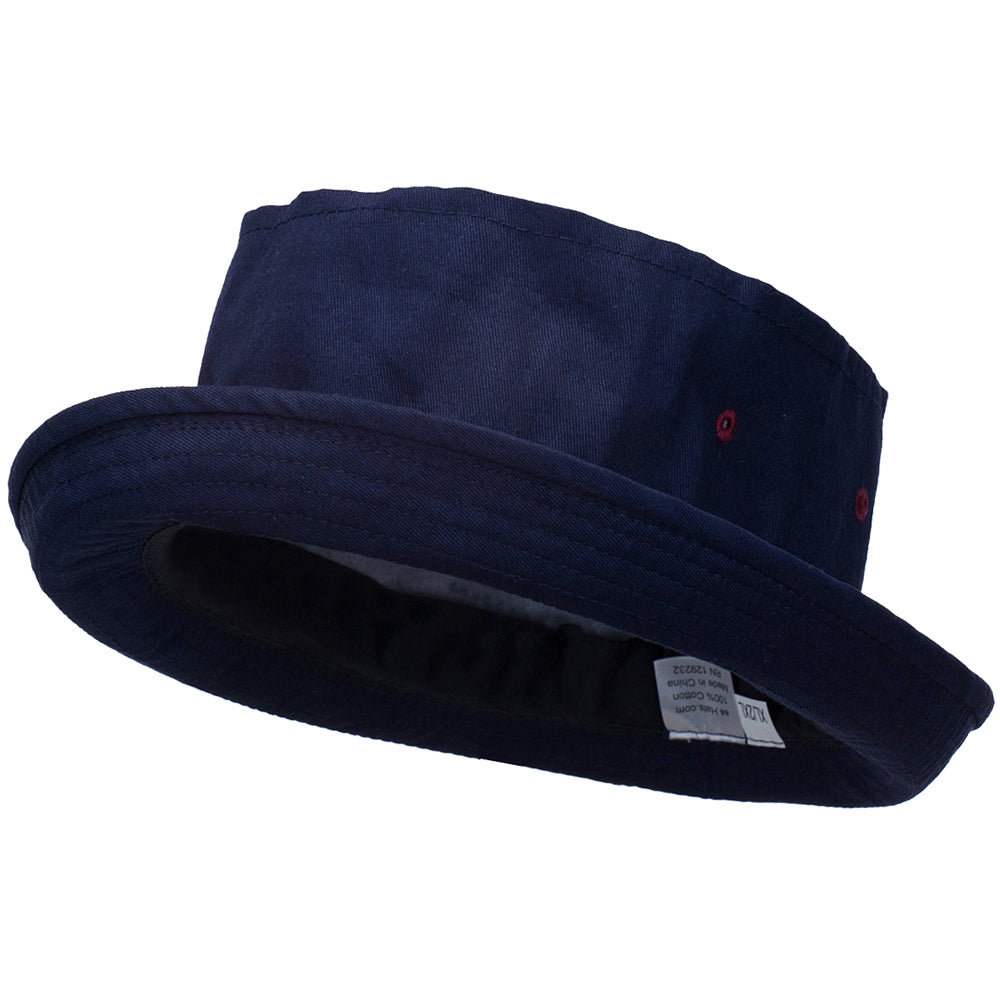 Striped Roll Up Bucket Hat - Navy Wine M-L