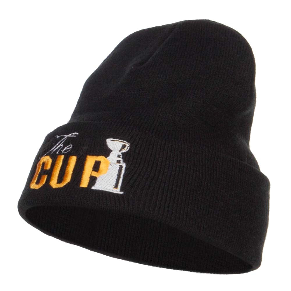 Hockey The Cup Embroidered Long Beanie - Black OSFM