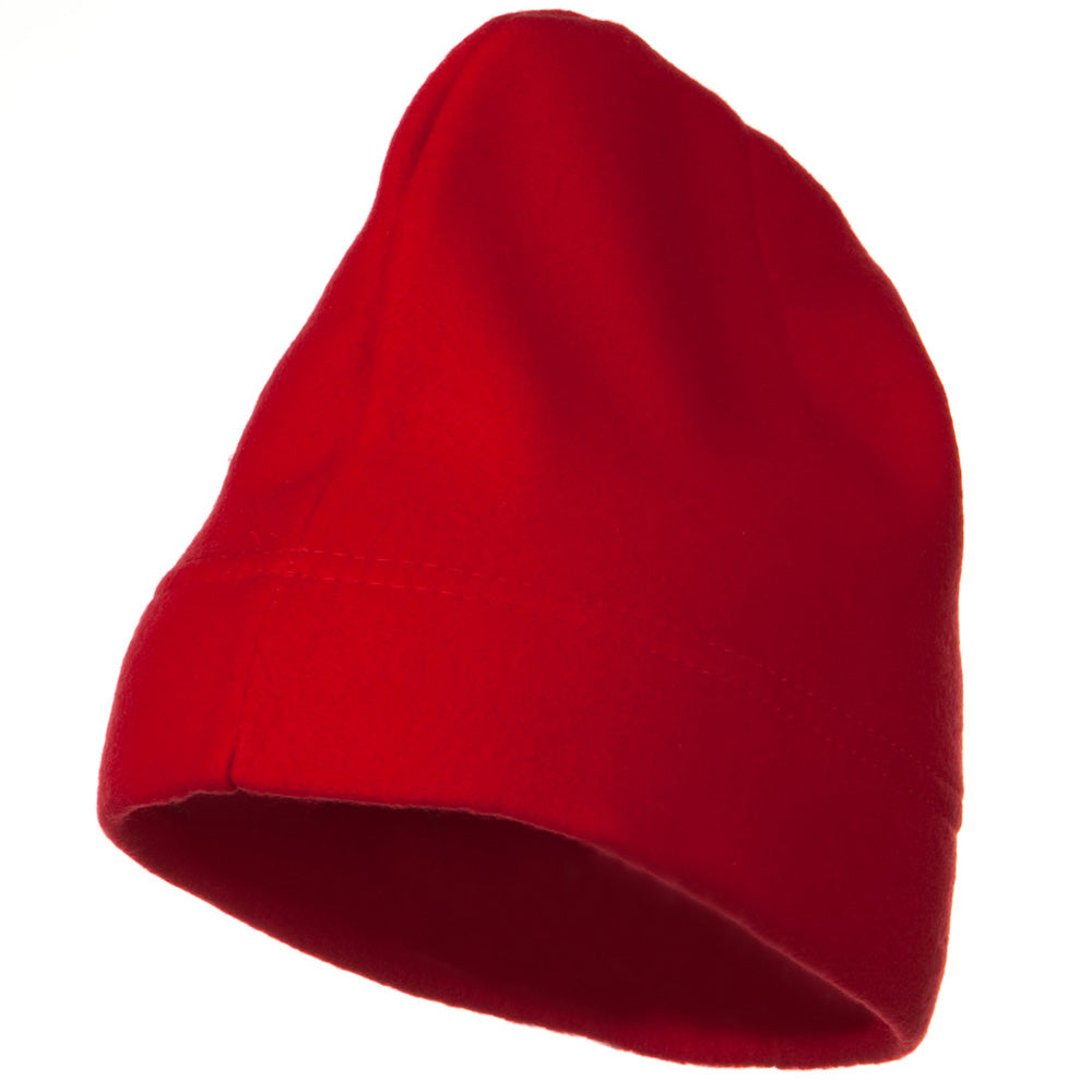 Hemmed Fleece Beanie - Red OSFM