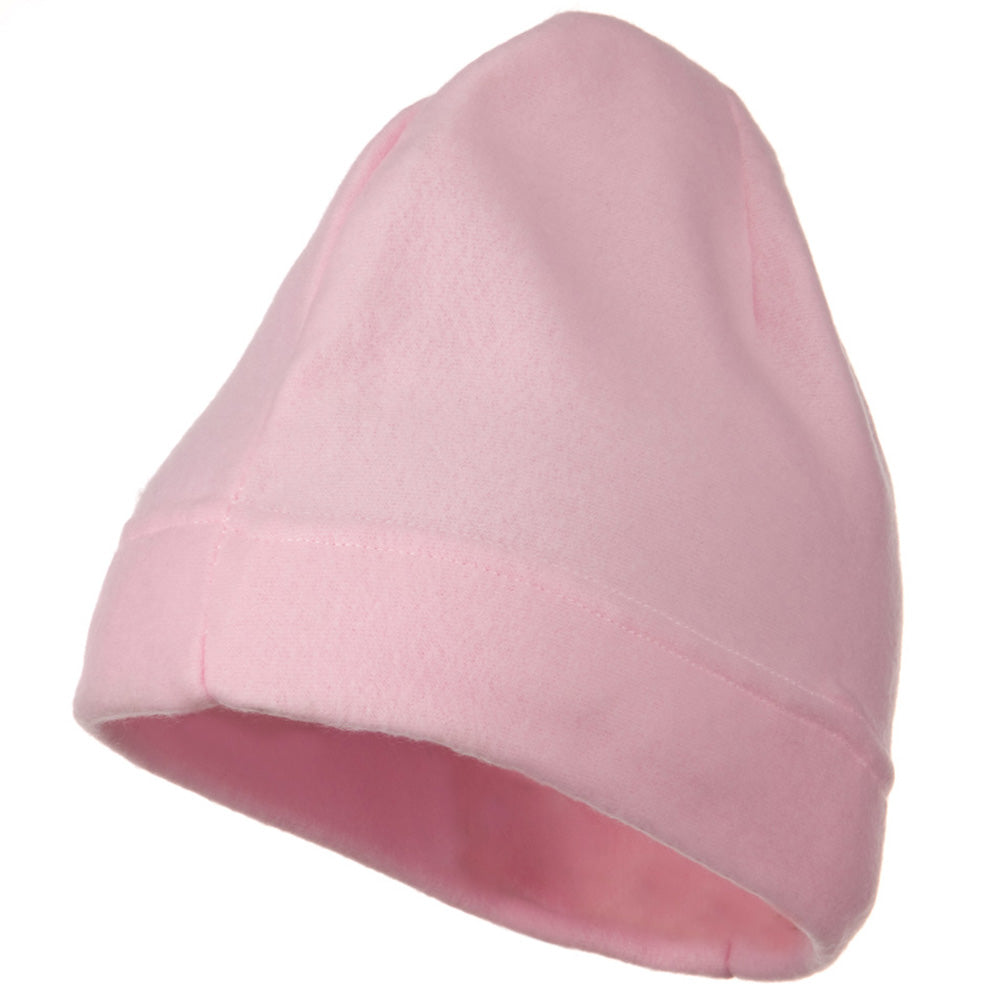 Hemmed Fleece Beanie - Pink OSFM