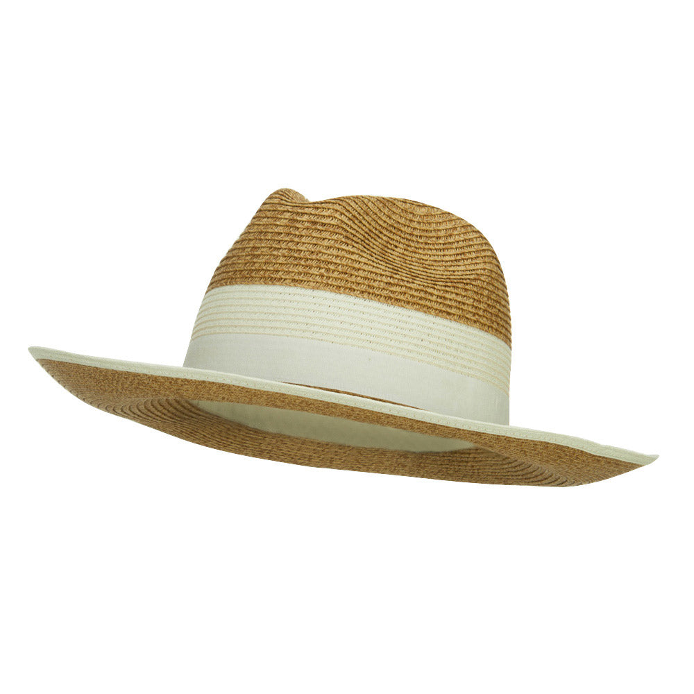 Wide Brim Paper Braid Panama Hat - White OSFM