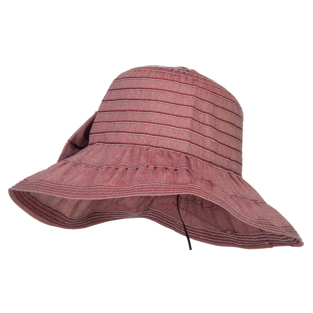 Women&#039;s Ribbon Accent Crushable Hat - Wine OSFM