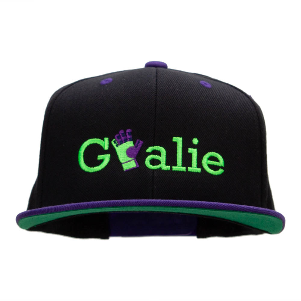 Goalie Embroidered Wool Blend Classic Snapback - Black Purple OSFM