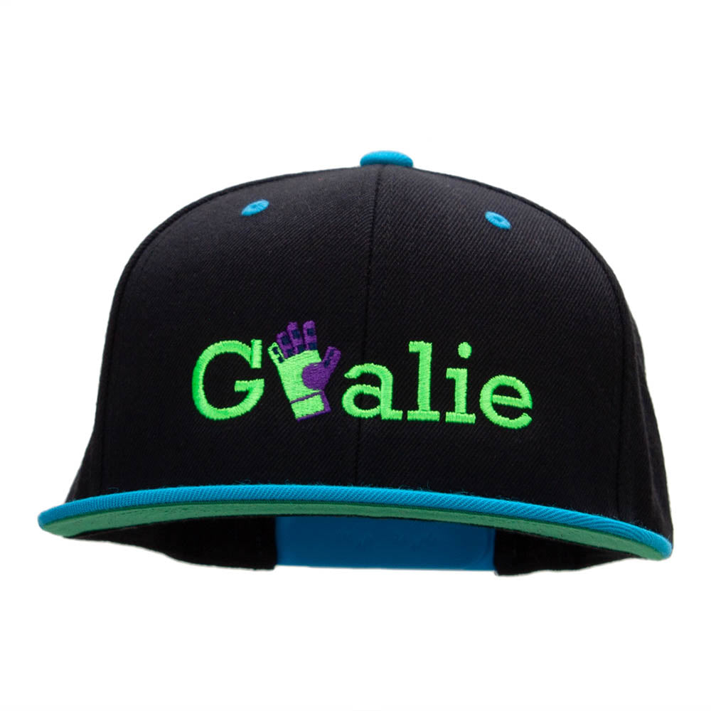 Goalie Embroidered Wool Blend Classic Snapback - Black Teal OSFM