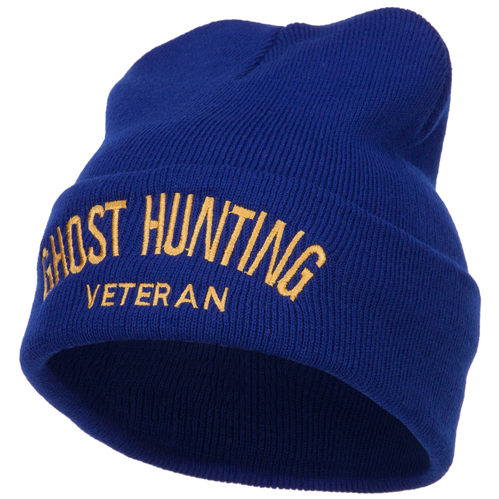 Ghost Hunting Veteran Embroidered Long Beanie - Royal OSFM