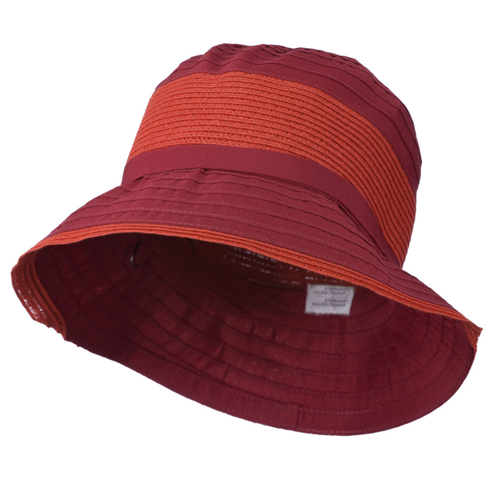 UPF 50+ Women&#039;s Bucket Shaped Hat - Red Orange OSFM