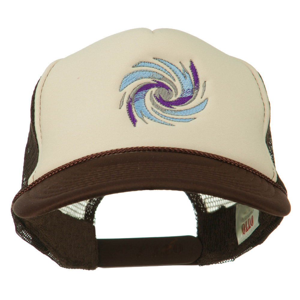 Hurricane Embroidered Foam Mesh Back Cap - Brown Tan OSFM
