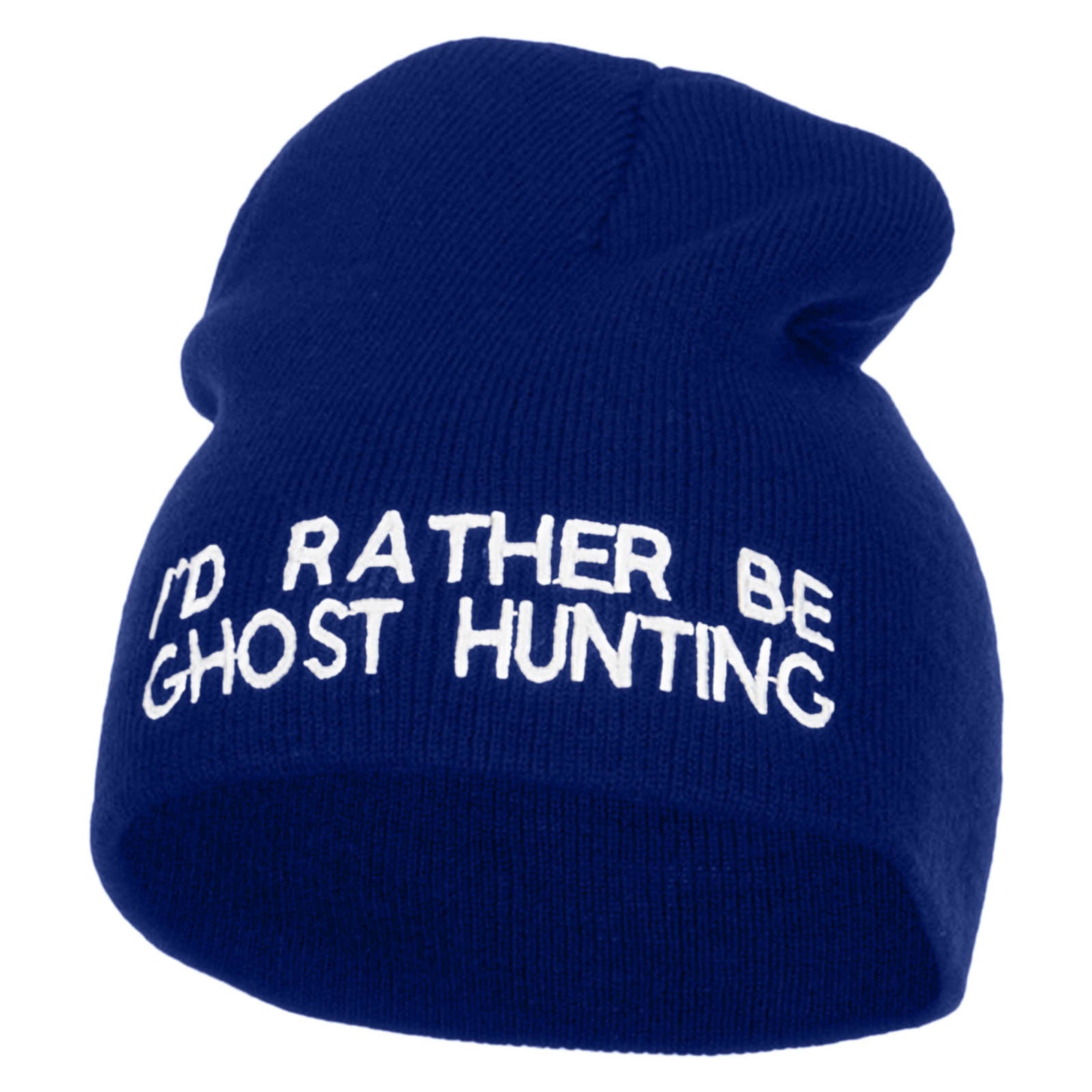 I&#039;d Rather Be Ghost Hunting Short Beanie - Royal OSFM