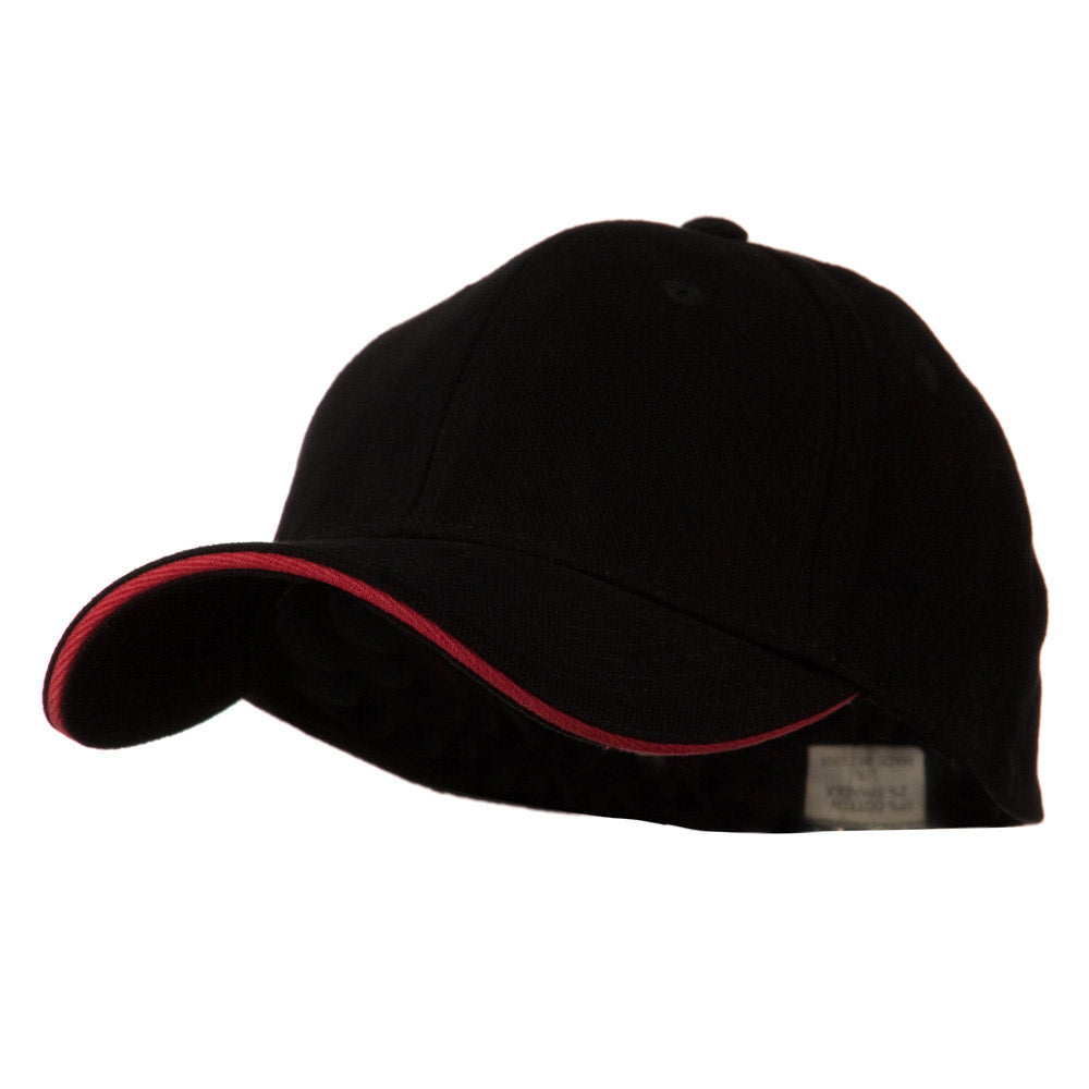 Heavy Weight Fitted Cap - Black Red S-M