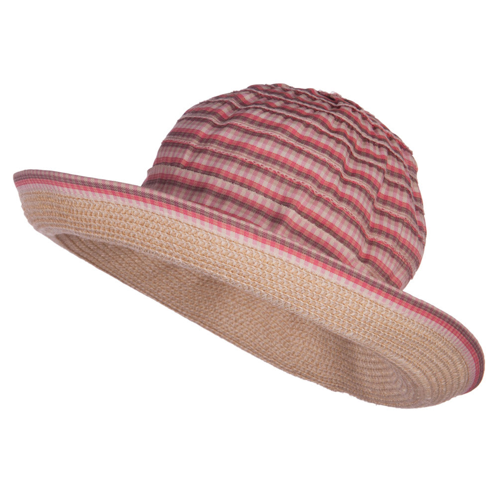 Girl&#039;s UPF 50+ Plaid Tweed Bucket Hat - Pink OSFM