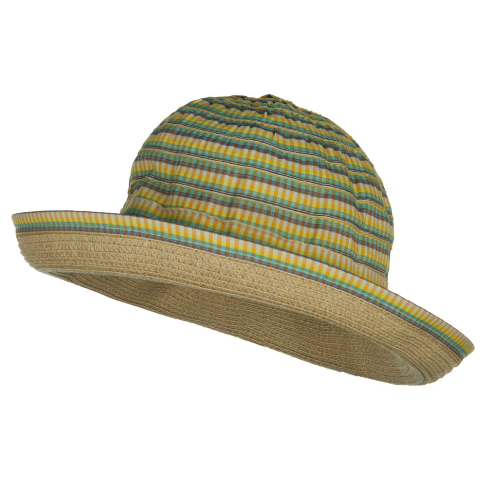 Girl&#039;s UPF 50+ Plaid Tweed Bucket Hat - Yellow OSFM