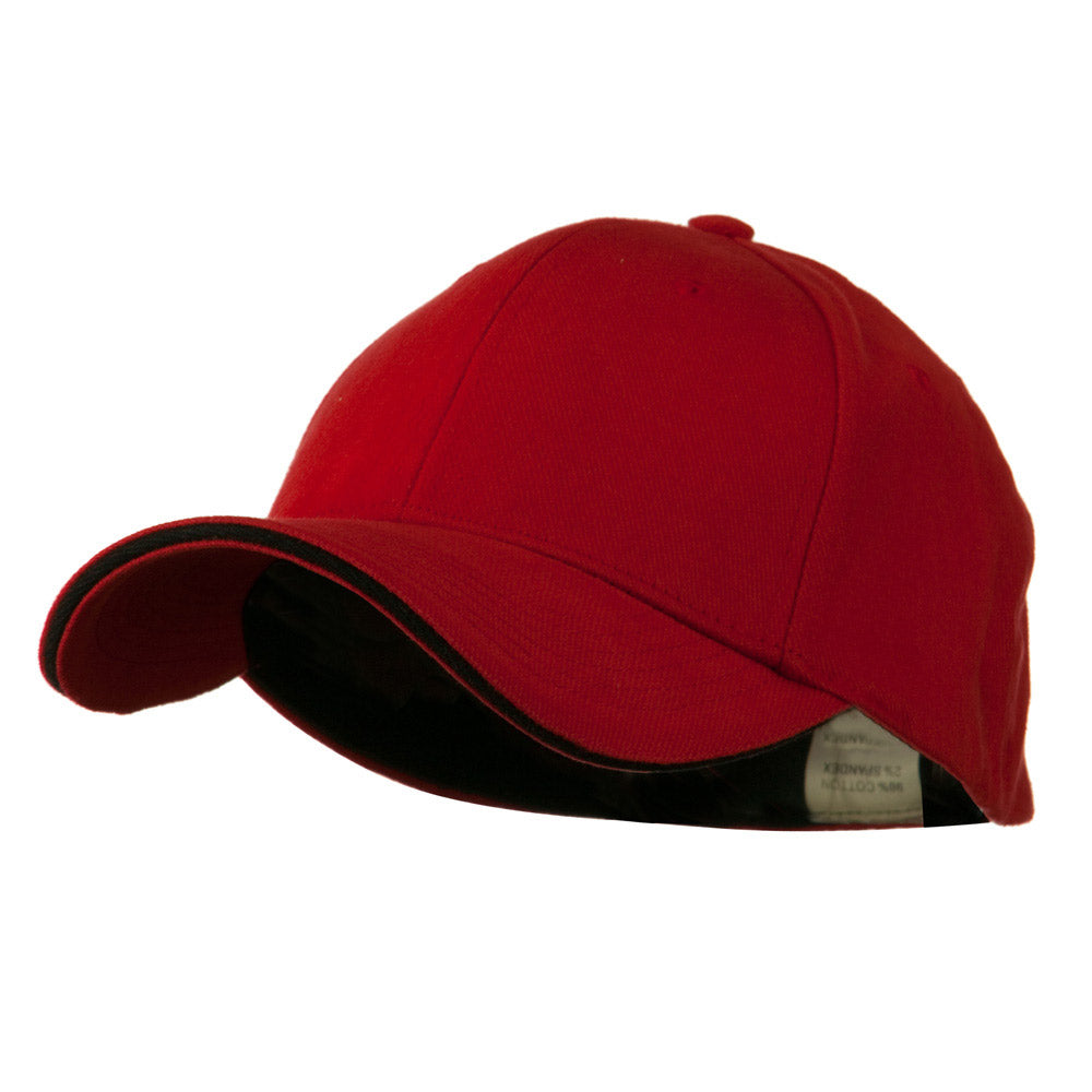 Heavy Weight Fitted Cap - Red Black S-M