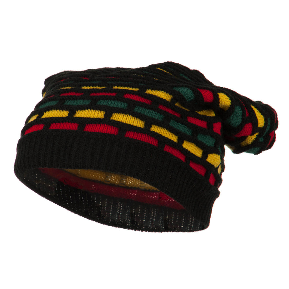 Big Size New Rasta Honey Deep Beanie - Black XL-3XL