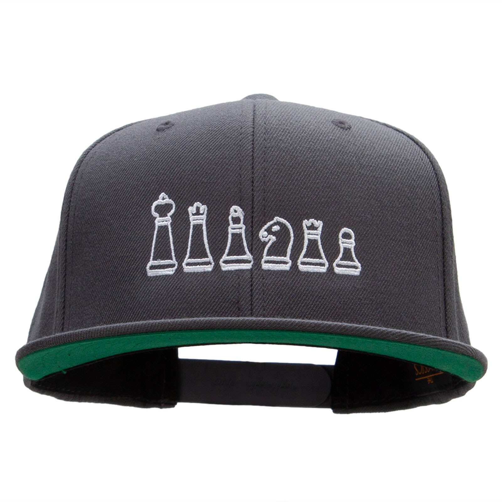 Chess Set Embroidered Wool Blend Prostyle Snapback - Dk Grey OSFM