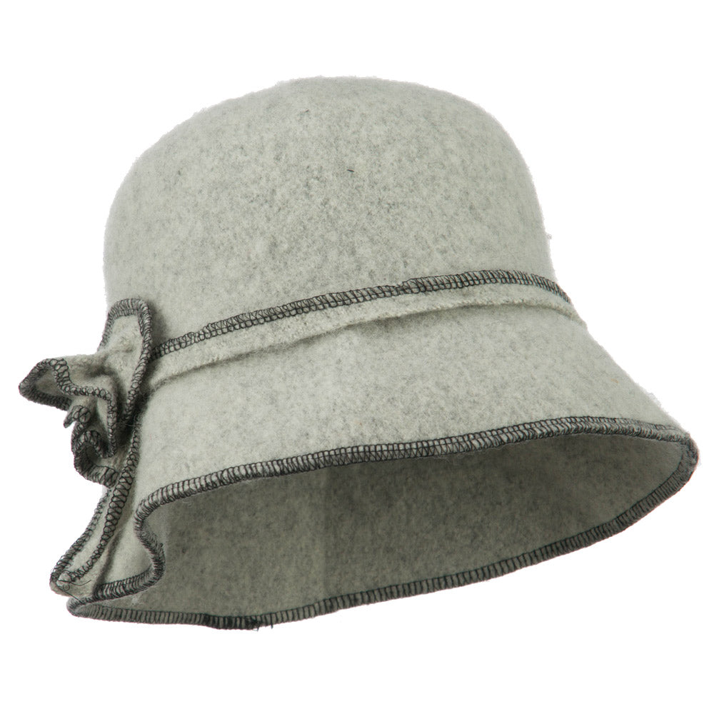 Women&#039;s Boiled Contrast Stitching Wool Bucket Hat - Heather OSFM