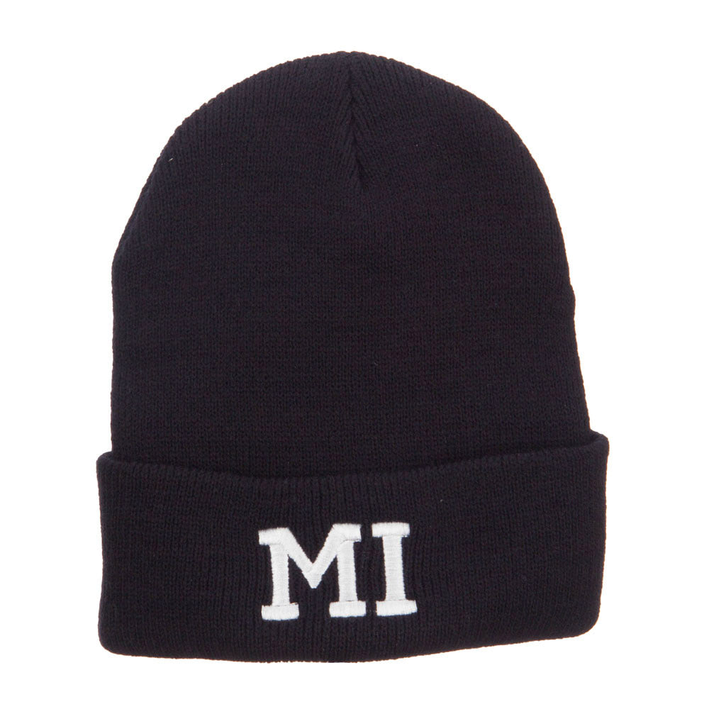 MI Michigan State Embroidered Cuff Beanie - Black OSFM