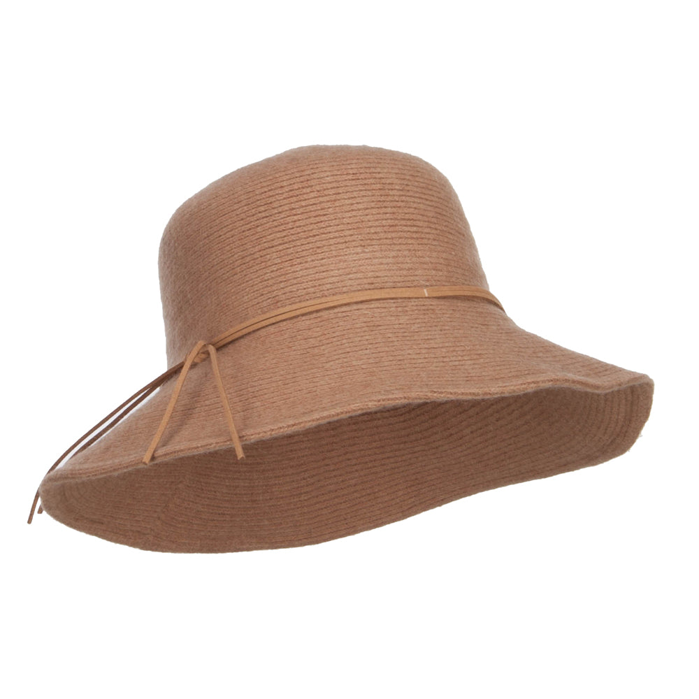 Wool Wired Brim Bucket Hat - Camel OSFM