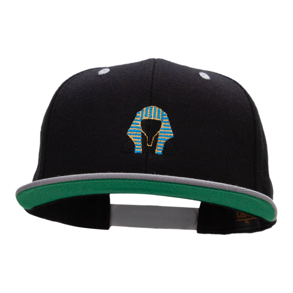 Pharaoh Embroidered Wool Blend Classic Snapback - Black Silver OSFM