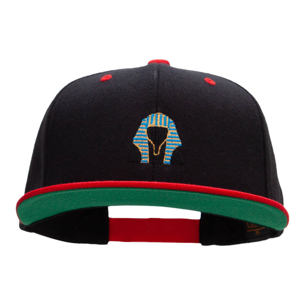 Pharaoh Embroidered Wool Blend Classic Snapback - Black Red OSFM