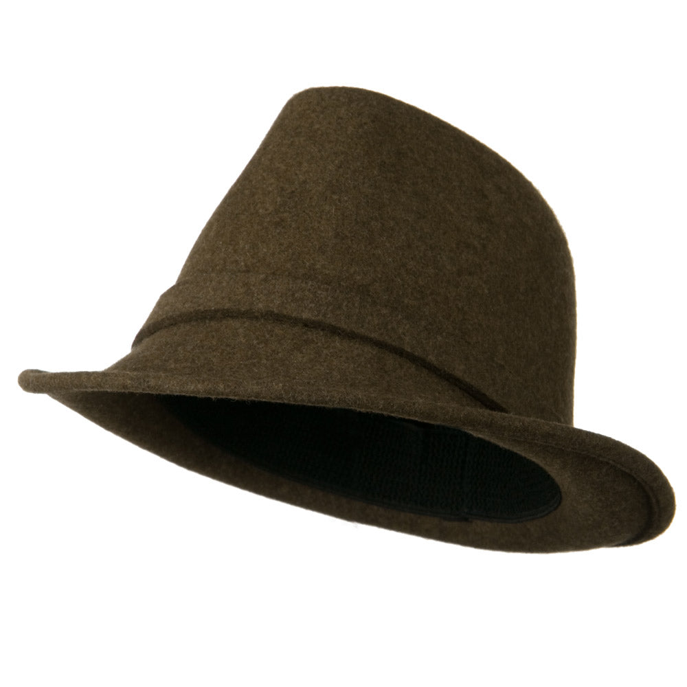 Women&#039;s Jewel Button Fedora Hat - Brown OSFM