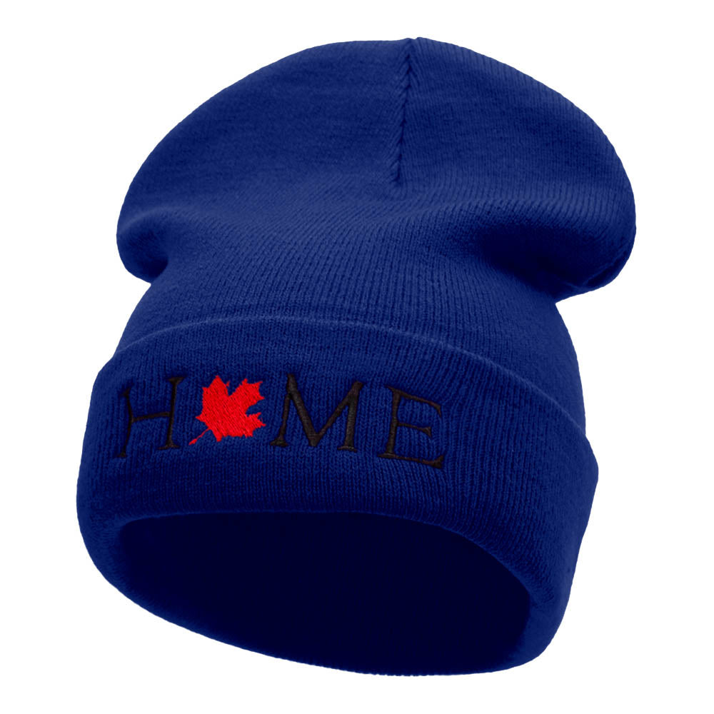 Canada is Home Embroidered 12 Inch Long Knitted Beanie - Royal OSFM